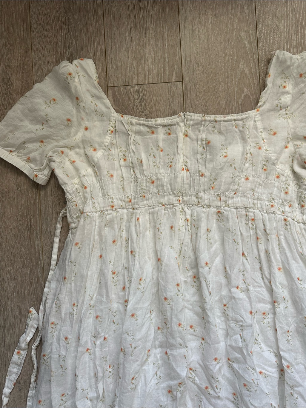 Linennaive Bergamote 20 Floral Linen Dress Midi Cottagecore White Sz 4xl — image 5 of 8